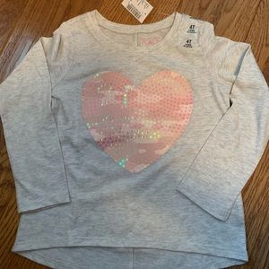 Children's Place Shirts & Tops - Children’s Place pink sequence heart t shirt NWT Children's Place Shirts & Tops - Children’s Place pink sequence heart t shirt NWT